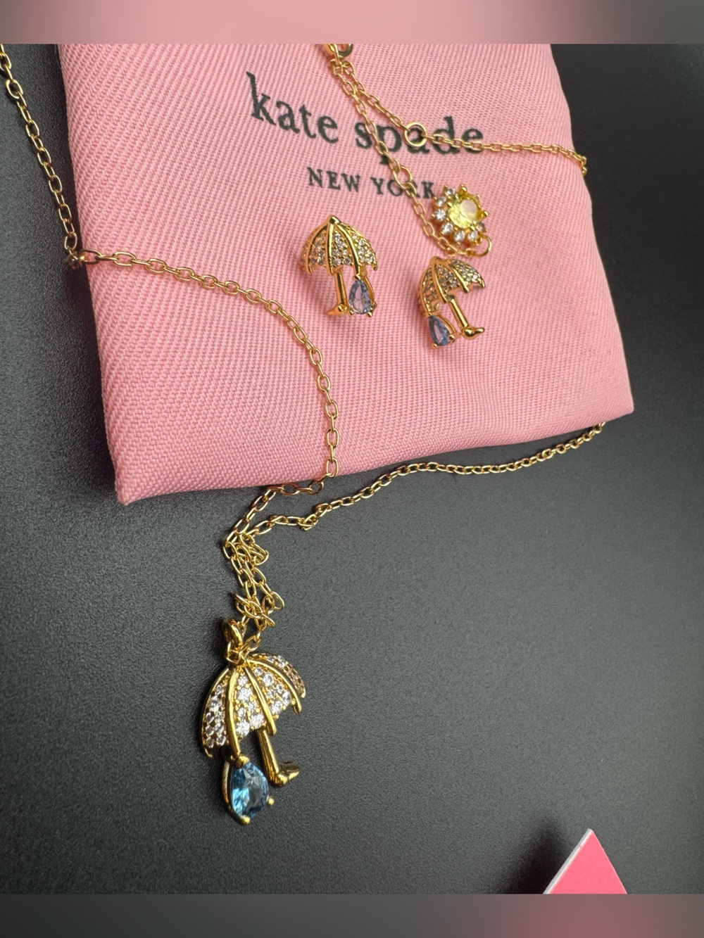 kate spade Umbrella necklace and earrings set
